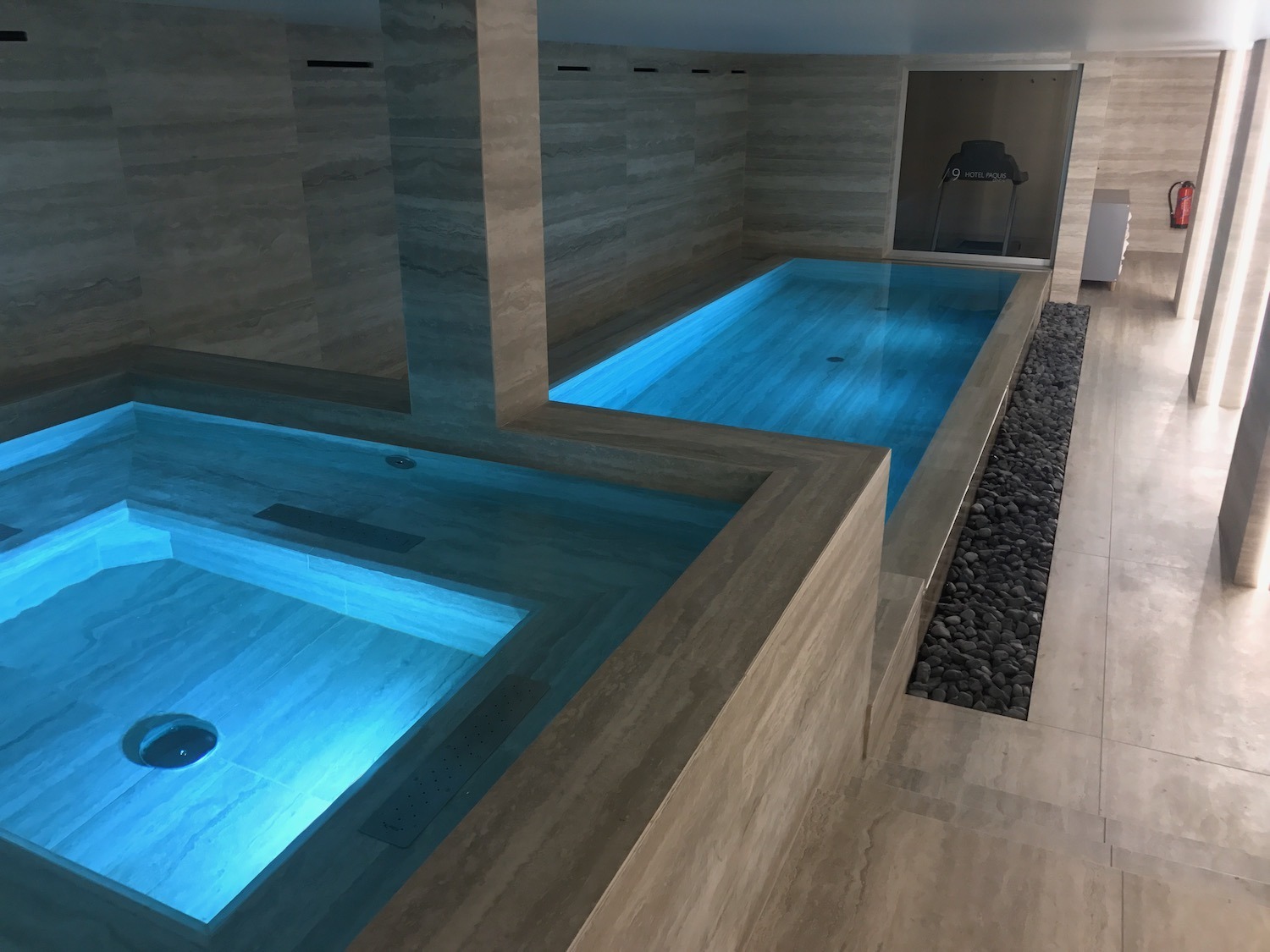 Swimming pool and indoor spa in a hotel in Geneva